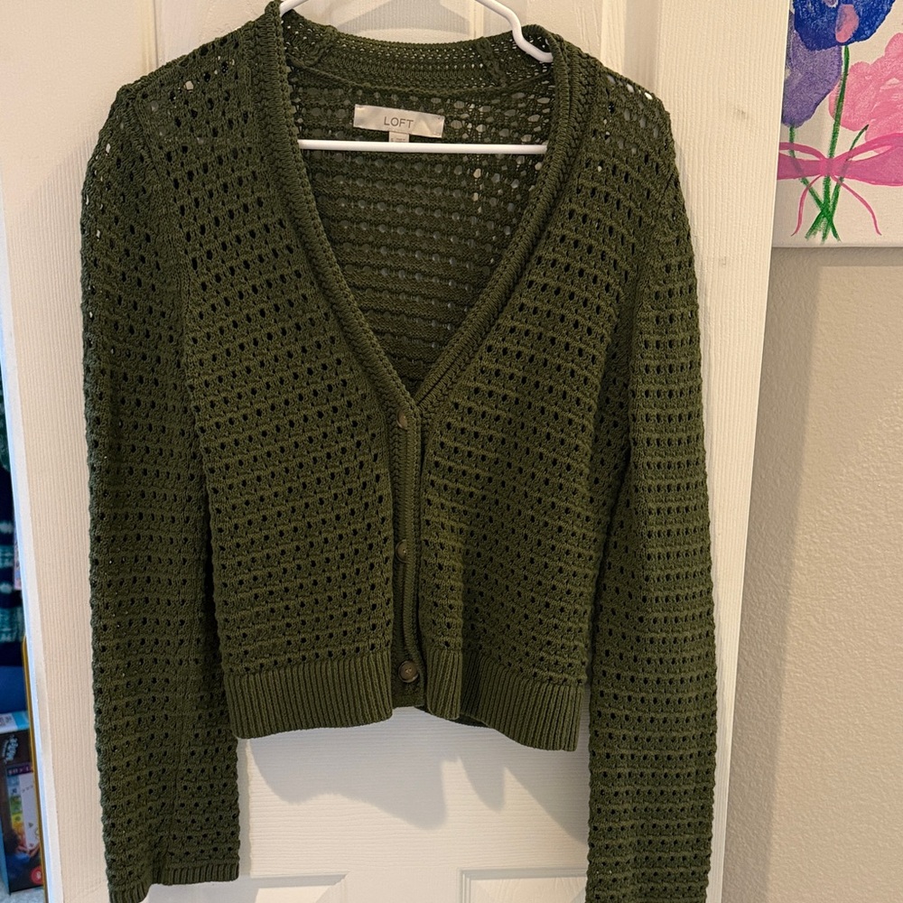 LOFT Women's Deep Green Cardigan